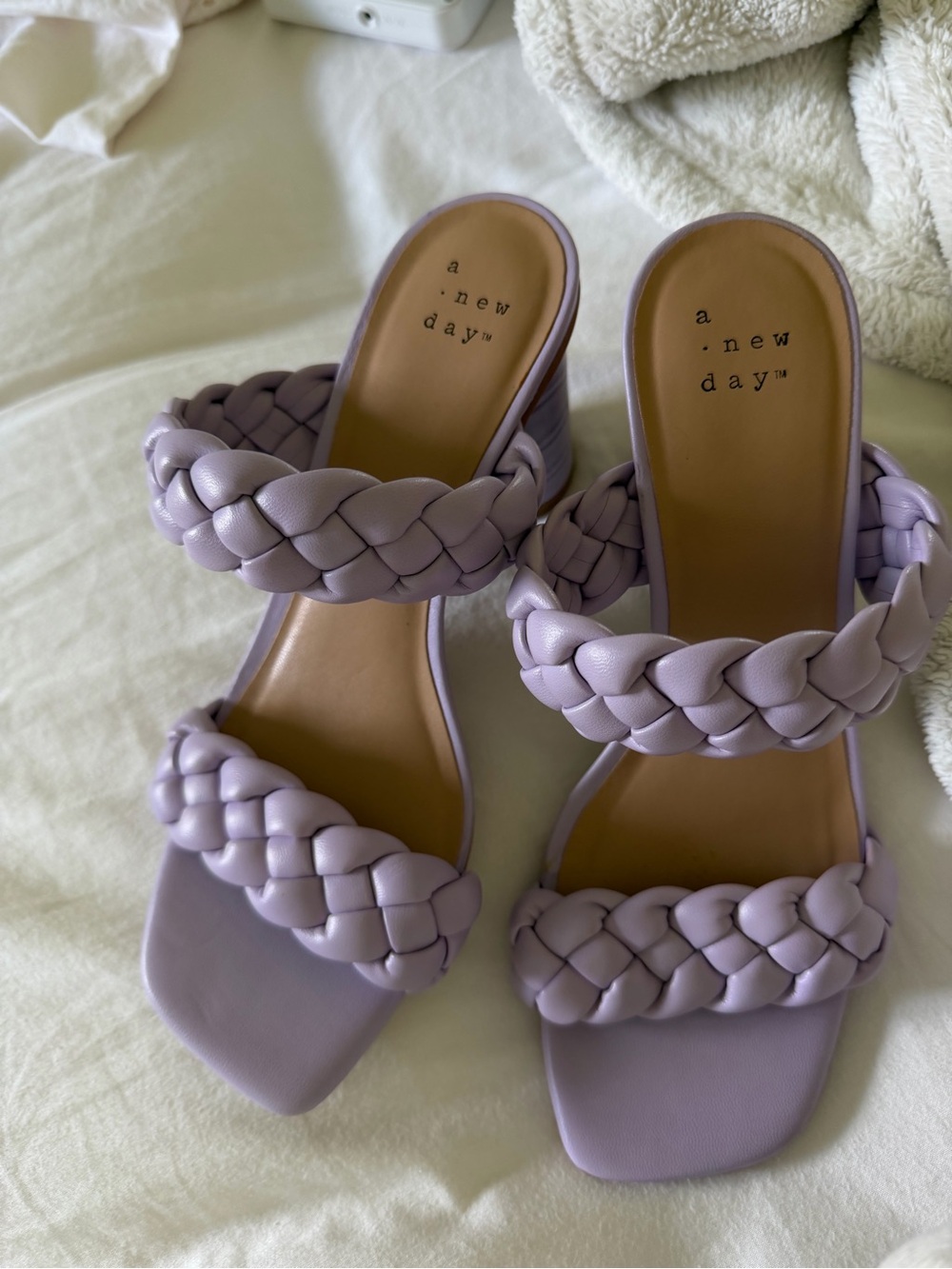 a new day Lavender Braided Double-Strap Slide Mules
